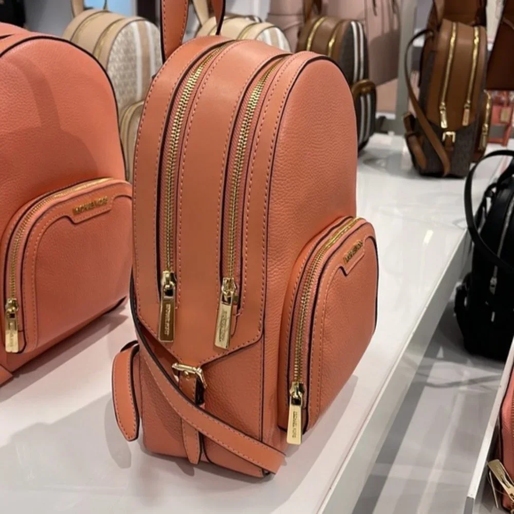 Michael Kors Jaycee Medium Zip PKT Backpack Sherbert Leather